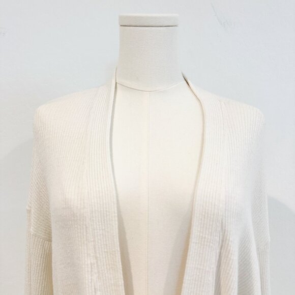 LNA Ribbed Wrap Tie Front Cardigan Duster Sweater Top Revolve Lounge Cream Small - Picture 2 of 8
